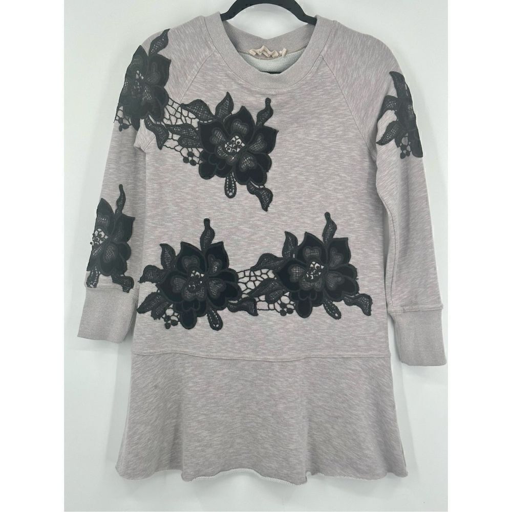 Soft Surroundings gray long sweatshirt top size XS